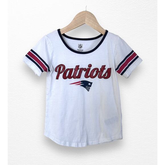 🌷2/$10🌷 NFL Patriots Sparkle Tee, Size 6/7 - Picture 1 of 6